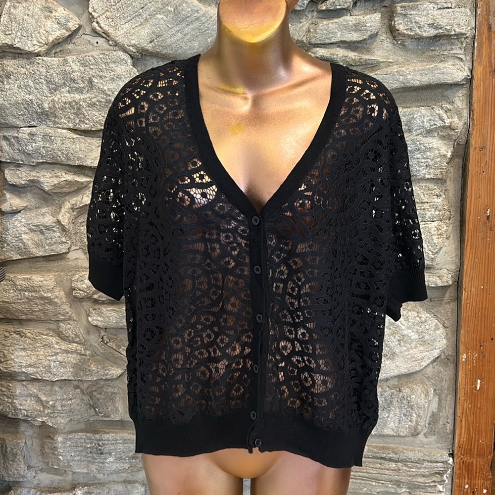 Lace front cardigan